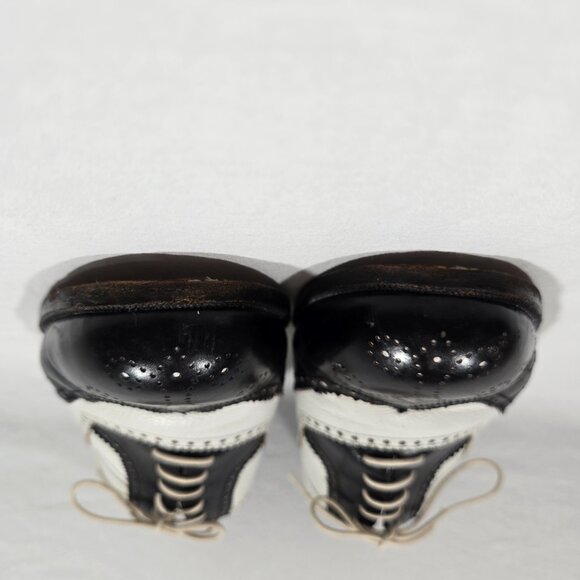 Vintage SPECTATOR COLE HAAN Black&White Wingtip Oxford Dress Shoes Size 9D ITALY - Picture 9 of 17